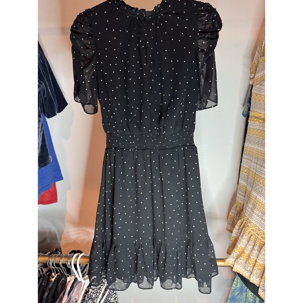 MSK PETITES Womens Black Lined Pullover Pouf Sleeve Short Dress Petites PM